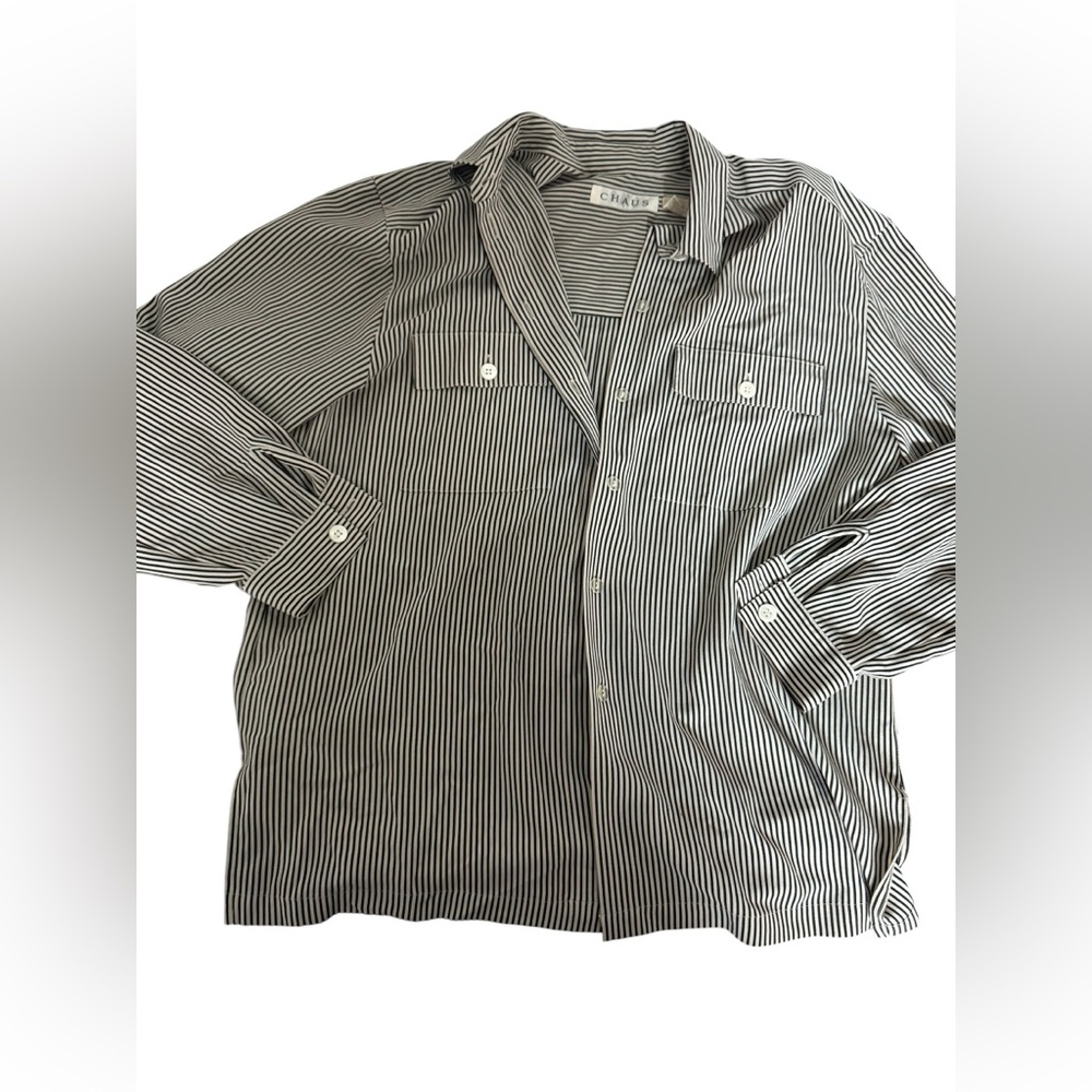 Chaus Black and White Lightweight Shirt Jacket